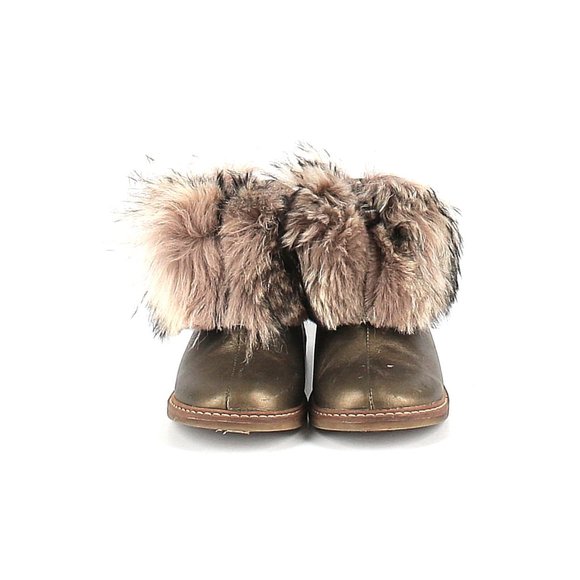 Pom D'api ankle boots metallic green (leather) faux fur baby boot - Picture 2 of 4